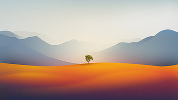 Solitary Tree in Golden Dunes — Artistic Landscape, artistic, landscape HD wallpaper