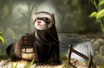 Ferret artistry, Skillful rendering, Stunning mount, Creative inspiration HD wallpaper