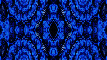 Trippy Psychedelic Fractal, trippy, psychedelic, aesthetic, blue, Abstract, fractal, abstract blue HD wallpaper
