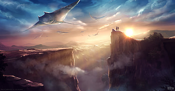 Touch The Sky , artist, artwork, digital-art, dreamy, deviantart HD wallpaper
