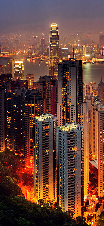 Hong Kong , Cosmopolitan city, Modern skyline, Vibrant atmosphere HD phone wallpaper