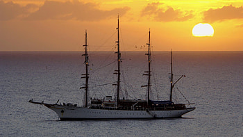 Sky, Sea, Shine, Light, Miscellanea, Miscellaneous, Ship HD wallpaper