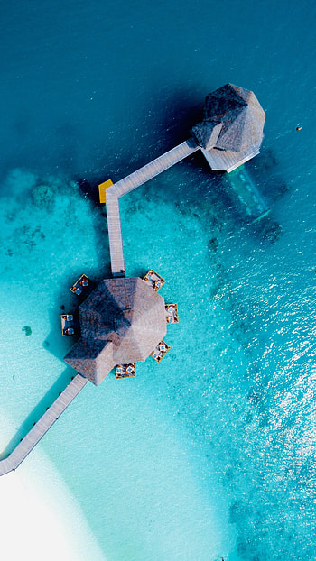 Nature, Sea, Beach, View From Above, Bungalow HD phone wallpaper