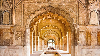 Ornate arcade at the Red Fort of Delhi, India, man made HD wallpaper