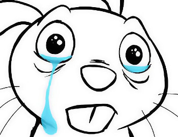 Sad Rabbit, sad, white, black, abstract, tears, crying, rabbit HD wallpaper
