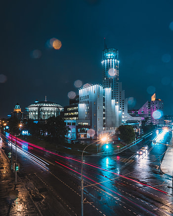 Cities, Night, Moskow, Glare, Night City, City Lights, Street, Bokeh, Boquet, Russia HD phone wallpaper