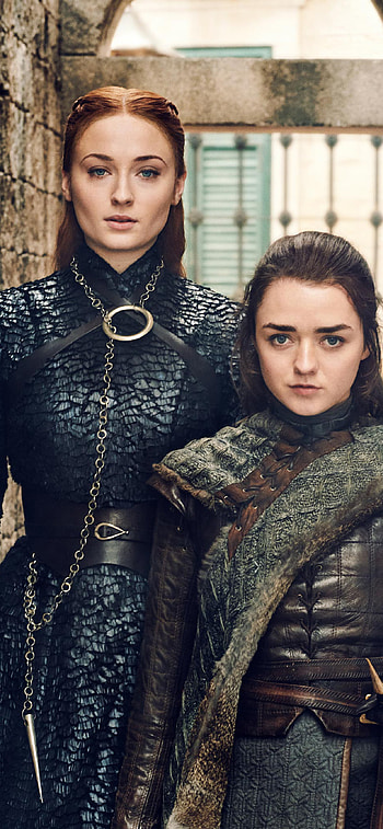 Sansa and Arya Stark, Season 8, XS Max HD phone wallpaper