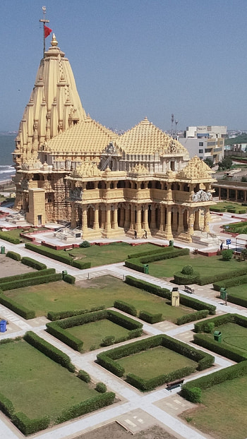 Somnath Mahadev, Beautiful, View Of Temple HD phone wallpaper