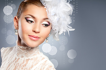 Beauty, blue, white, model, face, girl, bride, woman HD wallpaper