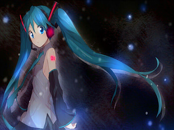 Hatsune Miku, winter, blue, black, awesome, heads, cute, vocaloid, beauty, nice, miku, snowflakes, vocaloids, snow, hatsune, skirt, blue eyes, twintail, blue hair, headset, beautiful, anime, pretty, cool HD wallpaper