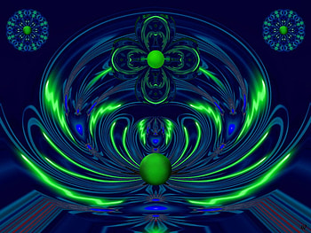 Green and Blue, eye candy, fractal, abstract HD wallpaper