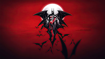 Batman & Harley Quinn, flight, bats, artwork HD wallpaper