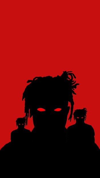Juice wrld red eyes, art, edit, black, 999, lljw HD phone wallpaper
