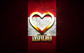 I Love Ansfelden, austrian cities, golden inscription, Day of Ansfelden, Austria, golden heart, Ansfelden with flag, Ansfelden, Cities of Austria, favorite cities, Love Ansfelden HD wallpaper