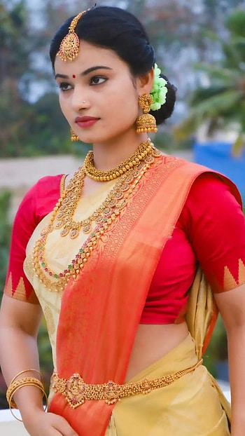 sandra, beauty, saree, mallu HD phone wallpaper