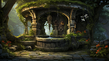 Fantasy Old Well, man made, well HD wallpaper