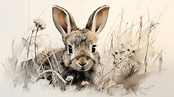 Charming Rabbit – Serene Meadow Background, Animal, rabbit HD wallpaper
