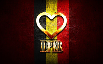I Love Ieper, belgian cities, golden inscription, Day of Ieper, Belgium, golden heart, Ieper with flag, Ieper, Cities of Belgium, favorite cities, Love Ieper HD wallpaper