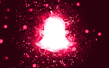 Snapchat pink logo, , pink neon lights, creative, pink abstract background, Snapchat logo, social network, Snapchat HD wallpaper