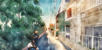Jujutsu Kaisen 0 — Yuta & Toge: Alleyway Sunset, Yuta Okkotsu, Toge Inumaki, Anime, Jujutsu Kaisen 0 HD wallpaper