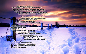 Footprints In The Snow, god, footprints, winter, morning, sunsets, jesus, beautiful, holy spirit, snow, trees, nature, sky, evening HD wallpaper