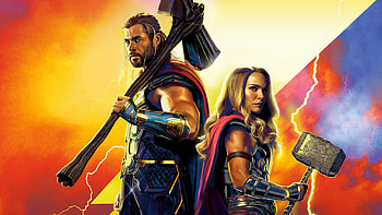 Natalie Portman, Chris Hemsworth, Christian Bale, Taika Waititi, Tessa Thompson, Luke Hemsworth Thor Love and Thunder HD wallpaper