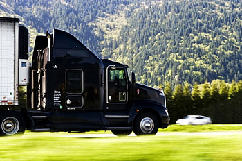 Semi Truck Rolling Down The Road, big rig, mountains, semi, truck HD wallpaper