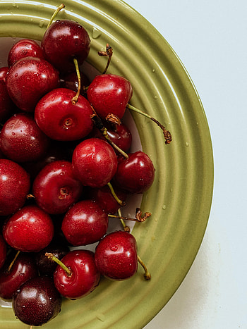 Sweet Cherry, Food, Cherry, Berry, Plate, Fruit HD phone wallpaper