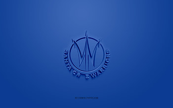 Santa Cruz Warriors, creative 3D logo, blue background, NBA G League, 3d emblem, American Basketball Club, California, USA, 3d art, basketball, Santa Cruz Warriors 3d logo HD wallpaper