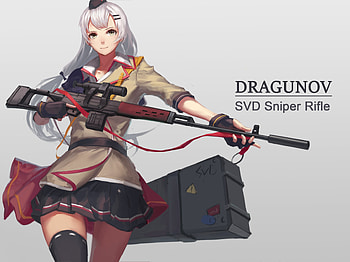 - girls frontline, svd, sniper rifle, white hair, anime style games HD wallpaper
