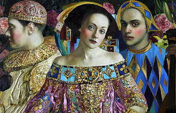 :), art, painting, man, pictura, face, girl, people, olga suvorov, woman HD wallpaper
