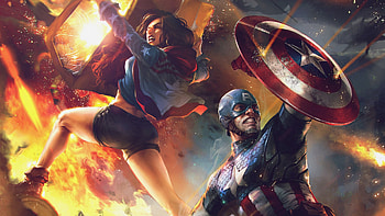 Captain America And America Chavez Evo 2, captain-america, superheroes, artwork, artist, artstation HD wallpaper