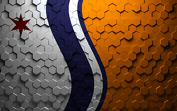 Flag of South Bend, Indiana, honeycomb art, South Bend hexagons flag, South Bend, 3d hexagons art, South Bend flag HD wallpaper