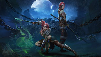 Sister Warriors, fantasy-girls, warrior, artist, artwork, digital-art, artstation HD wallpaper