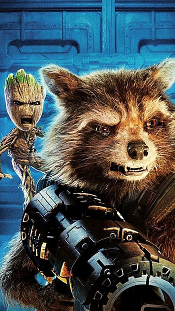 Groot and Rocket, Marvel artwork HD phone wallpaper