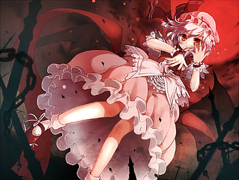 Remilia Scarlet, cute anime girl, anime, touhou, red eyes HD wallpaper