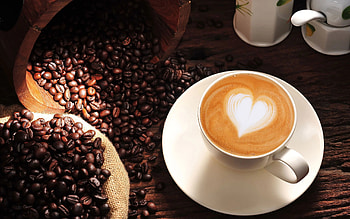 Cappuccino, Coffee Beans HD wallpaper