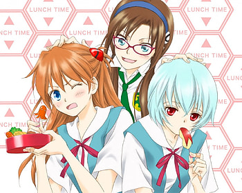 Evangelion Pilots, asuka, anime girl, rei, mari, evangelion HD wallpaper