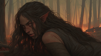 Fire Elf, fire, elf, AI Art HD wallpaper