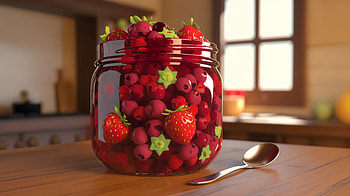 Delicious Jam: A Ultra Experience, jam, berry, jar, strawberry, kitchen HD wallpaper