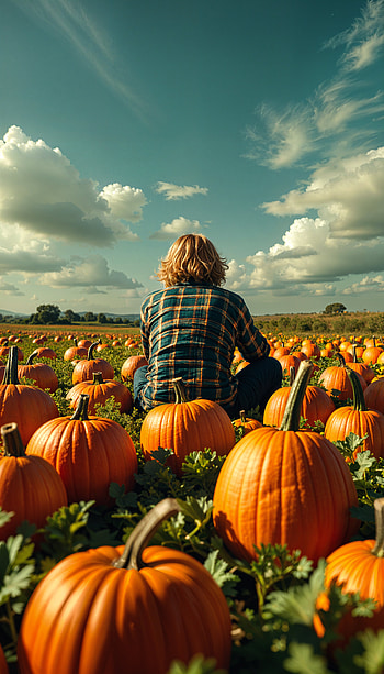 Autumn Serenity: Pumpkin Patch , pumpkin patch, Autumn HD phone wallpaper
