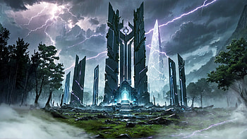 Lightning Altar, Sci Fi HD wallpaper