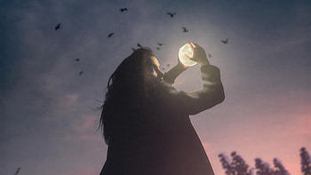 The Moon In Her Hands, artist, artwork, digital-art HD wallpaper
