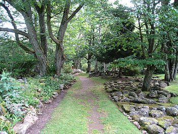 Alphems Aboretum, trees, garden, sky, stones HD wallpaper