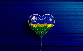 I Love Flevoland, , realistic balloons, blue wooden background, Day of Flevoland, dutch provinces, flag of Flevoland, Netherlands, balloon with flag, Provinces of Netherlands, Flevoland flag, Flevoland HD wallpaper