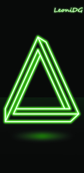 triangulo neon verde, Abstract, triangle HD phone wallpaper