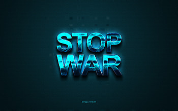 Stop War, , blue carbon texture, Stop the War, blue background, Stop the War in Ukraine HD wallpaper