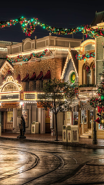 Lighting, Christmas Village HD phone wallpaper