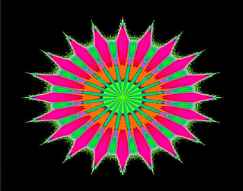 Caleido Flower, black, caleido, techno, labrano, orange, pink, neon, abstract, flower, frenchcore, gizzzi, lime HD wallpaper