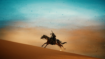Assassin's Creed: Origins, horse ride, desert, game art HD wallpaper